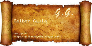 Gelber Gyula névjegykártya